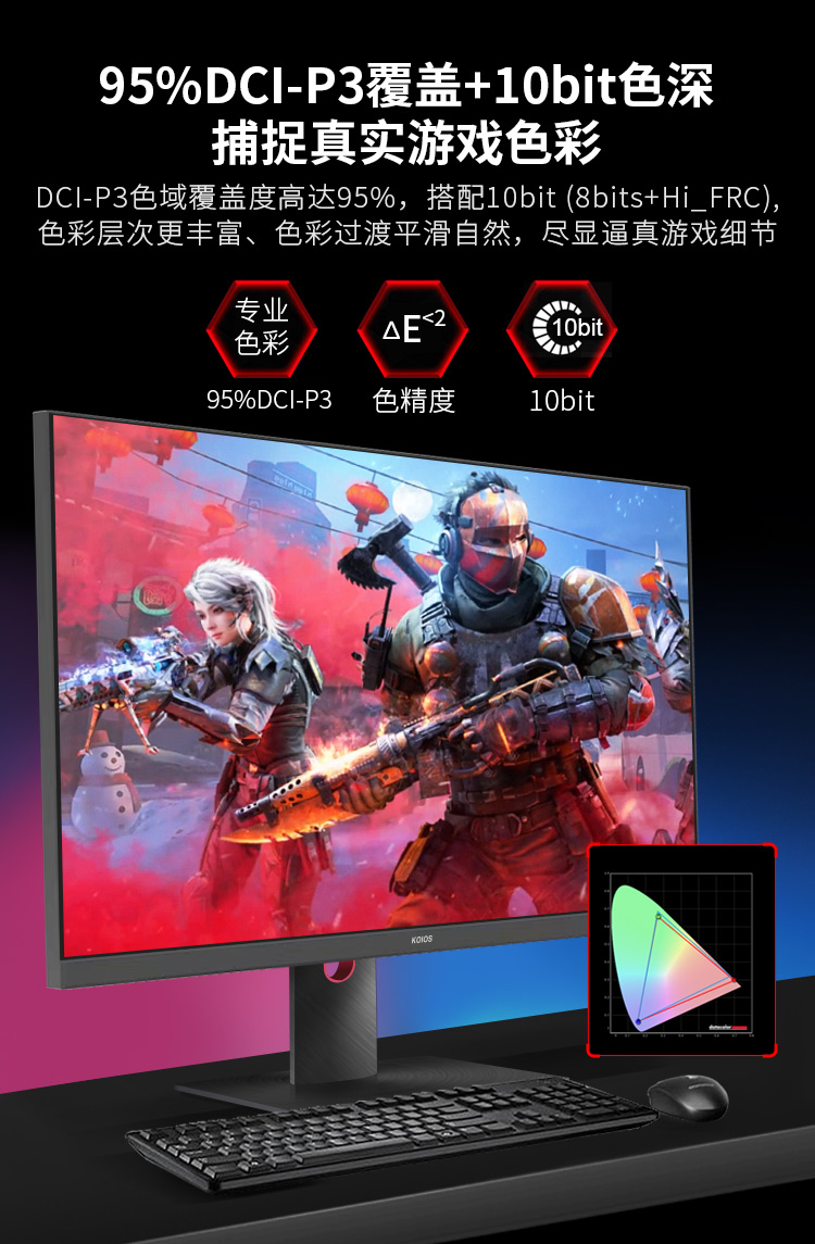 KOIOS K2723UG 27 Inch Computer Monitor 4K 160Hz Gaming Monitors IPS Screen PC Display 3840*2160 Donkey Kong Lift & Rotate Stand Black插图12