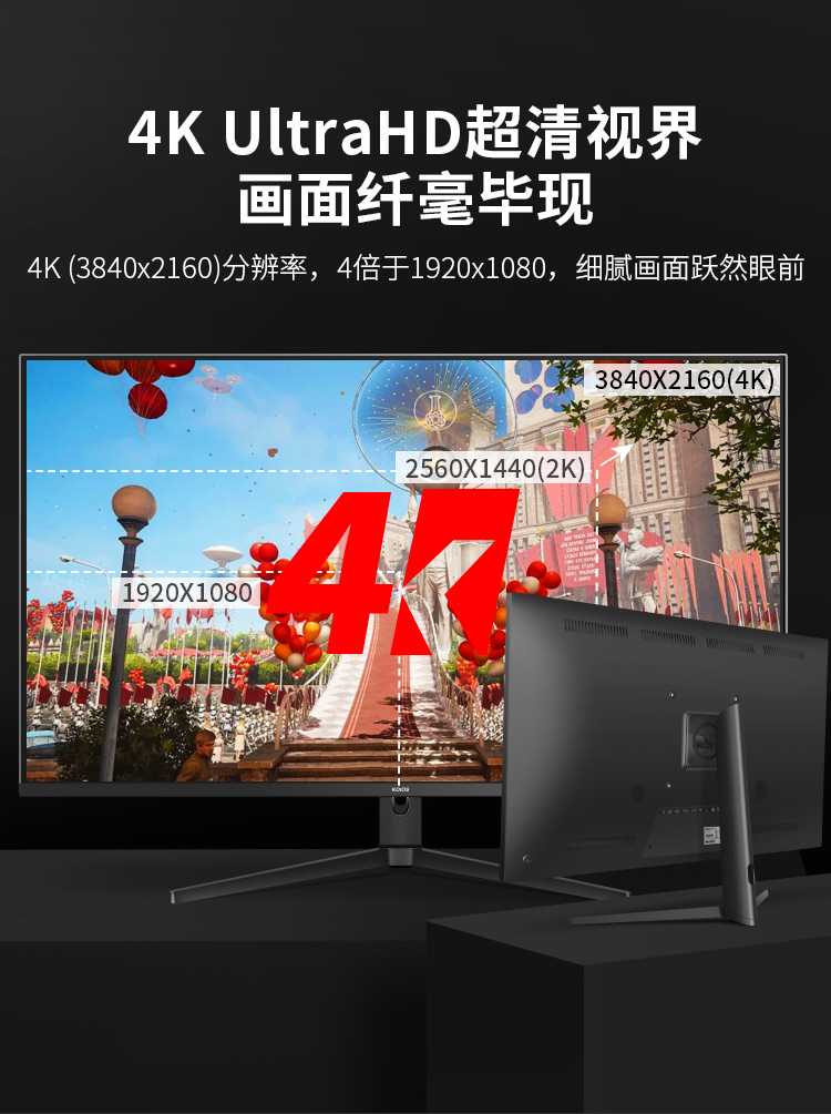 KOIOS K4323UG 43 Inch 4K 144Hz HDR1000 Gaming Monitor Narrow Frame UHD Display IPS Panel Screen插图7